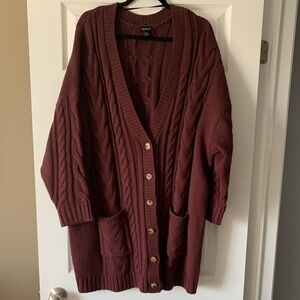 Torrid purple Cable Knit Cardigan Sweater